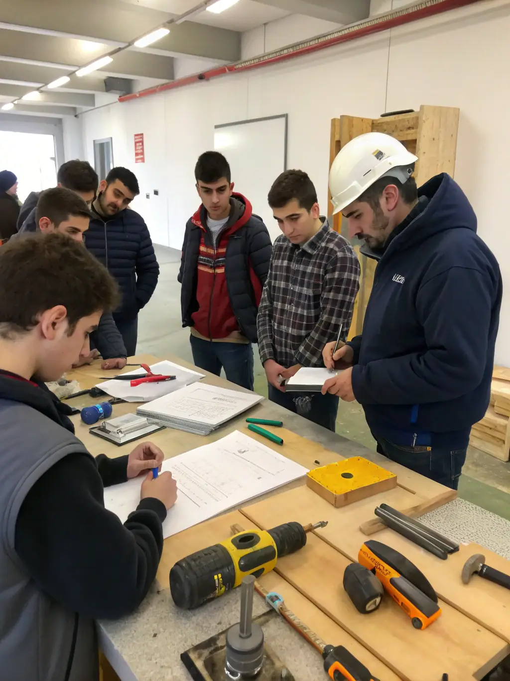 A photo of a workshop session where experts are teaching local community members about traditional building techniques used in heritage sites.